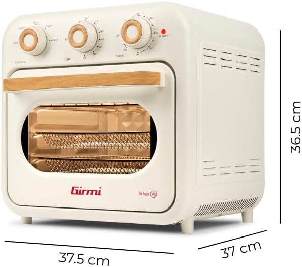 Girmi FG29 Heissluftfritteuse & Multifunktionsofen, 1500W, 22 Liter, Maxi-Lüfter, bis 230 °C, 5 Prog