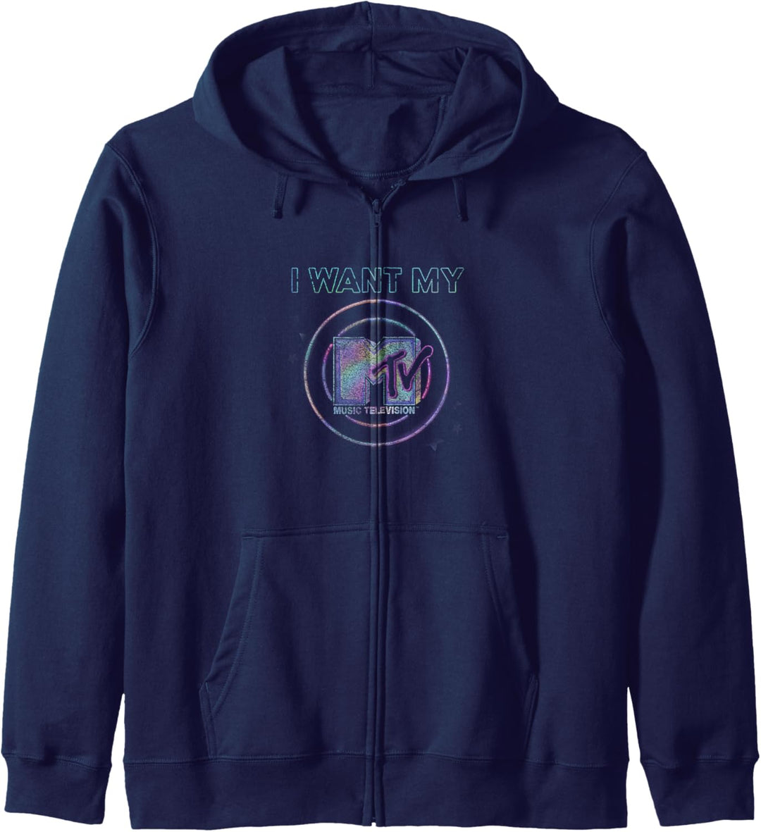 MTV I Want My MTV Neon Circles Logo Kapuzenjacke