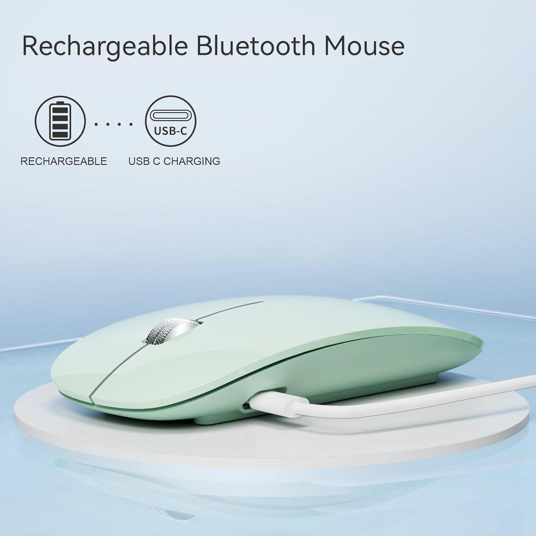 Uiosmuph Bluetooth Maus, Kabellose Maus mit USB-Nano-Empfänger, Tri-Mode (Dual Bluetooth 5.1 + 2.4GH