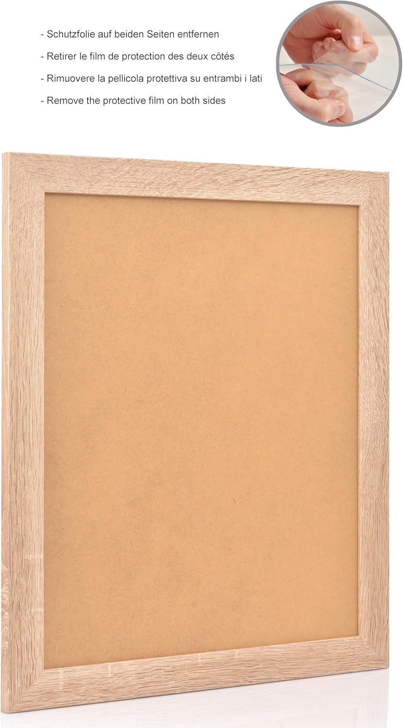 Stallmann Design Bilderrahmen 37,5x98 cm sonoma-eiche Holz mit Acrylglas Rahmen-Breite 40mm Posterra