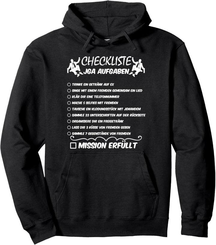 JGA Junggesellenabschied Aufgaben Checkliste JGA Pullover Hoodie