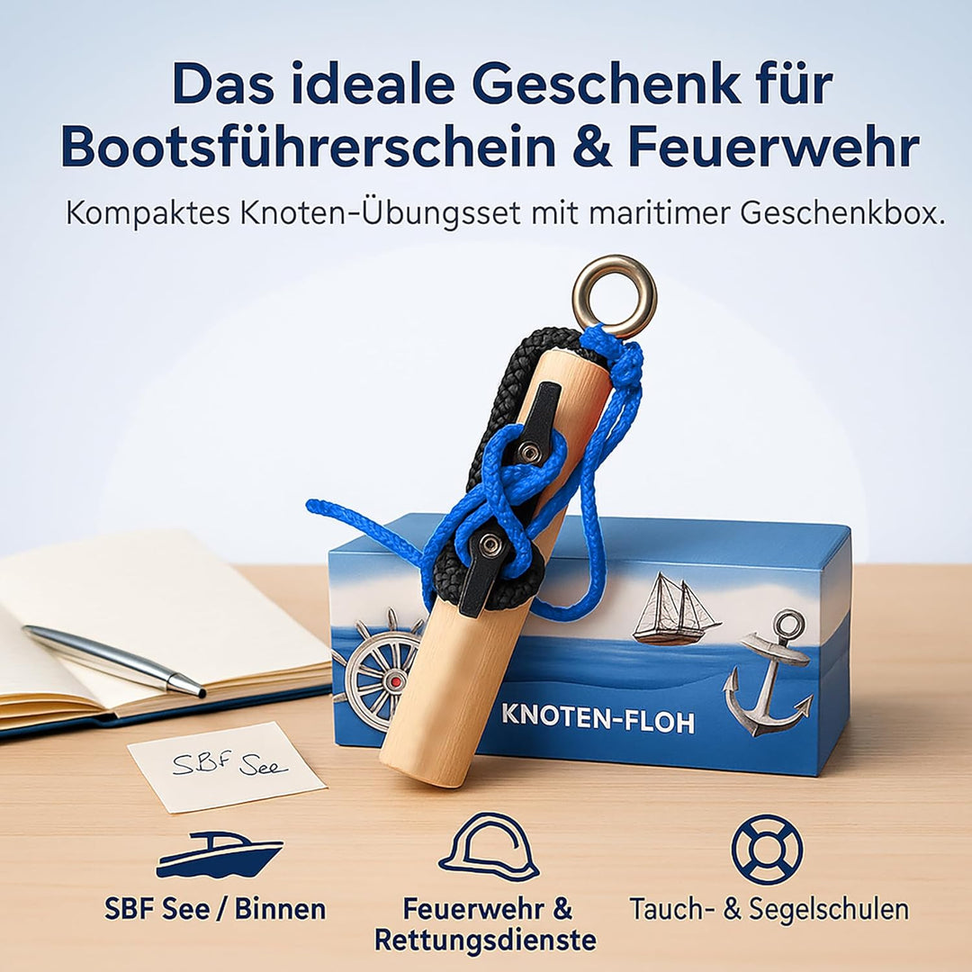 Knoten Übungsset Knoten Lernen für SBF See Bootsführerschein &amp; Feuerwehr, Knotenübungsgerät inkl. Kn