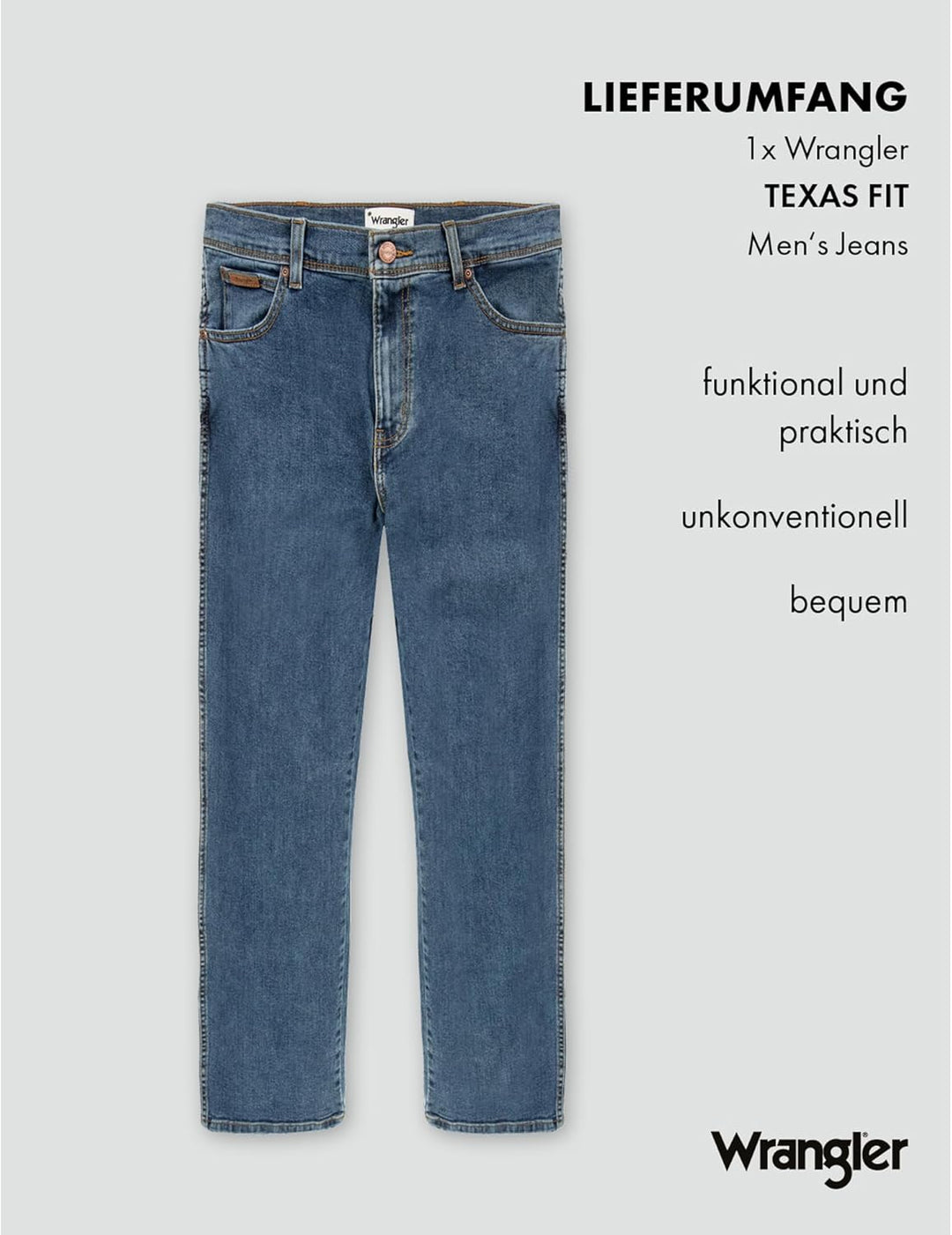 Wrangler Herren Texas Contrast' Jeans 32W / 30L Stonewash, 32W / 30L Stonewash