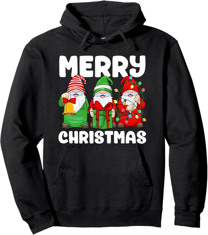 Merry Christmas Gnomies Weihnachtsmann-Zwerg, lustig, für Kinder Pullover Hoodie