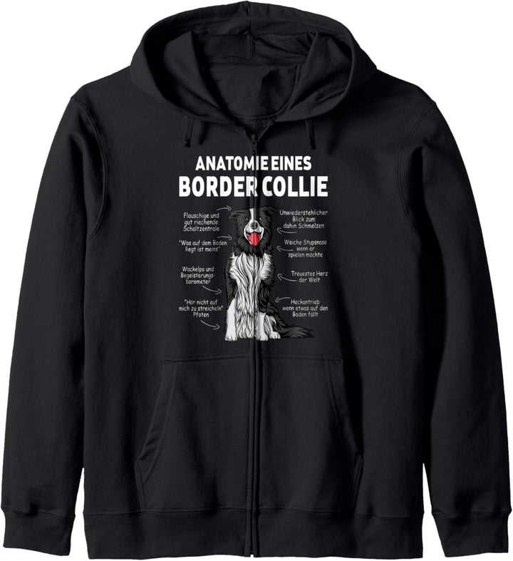 Anatomie eines Border Collie Kapuzenjacke