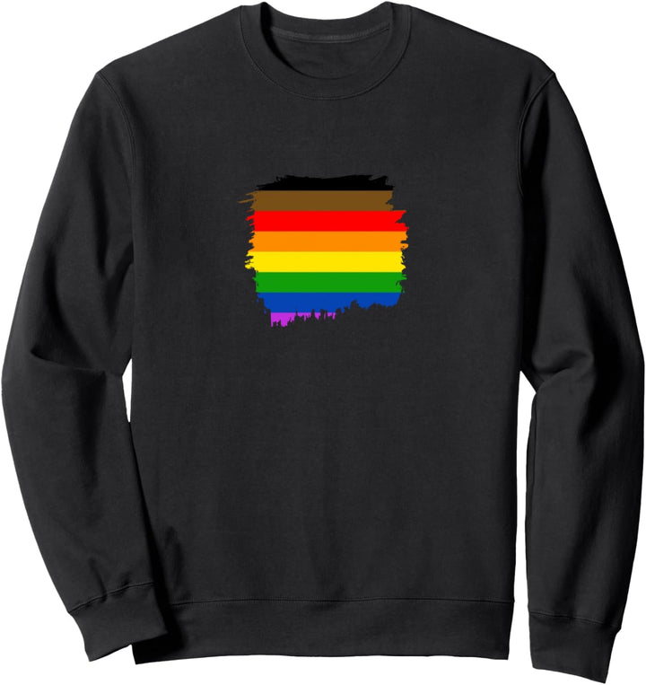 Black Brown Rainbow Gay Pride Flag Sweatshirt