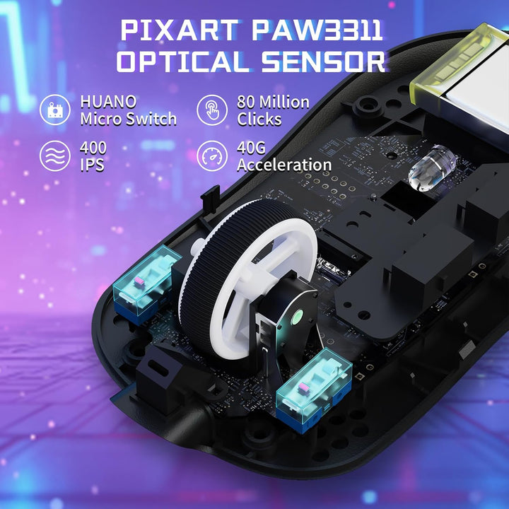 MAMBASNAKE X ATTACK SHARK X8SE 55g ultraleichte kabellose Gaming Maus–bis zu 25000 DPI,PixArt PAW331
