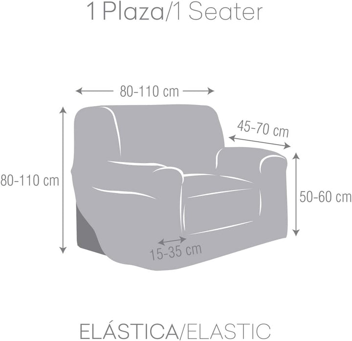 Eysa Ulises elastisch Sofa überwurf 1 Sessel, Polyester-Baumwolle, 00-Ecru, 37 x 5 x 29 cm, 00-ecru