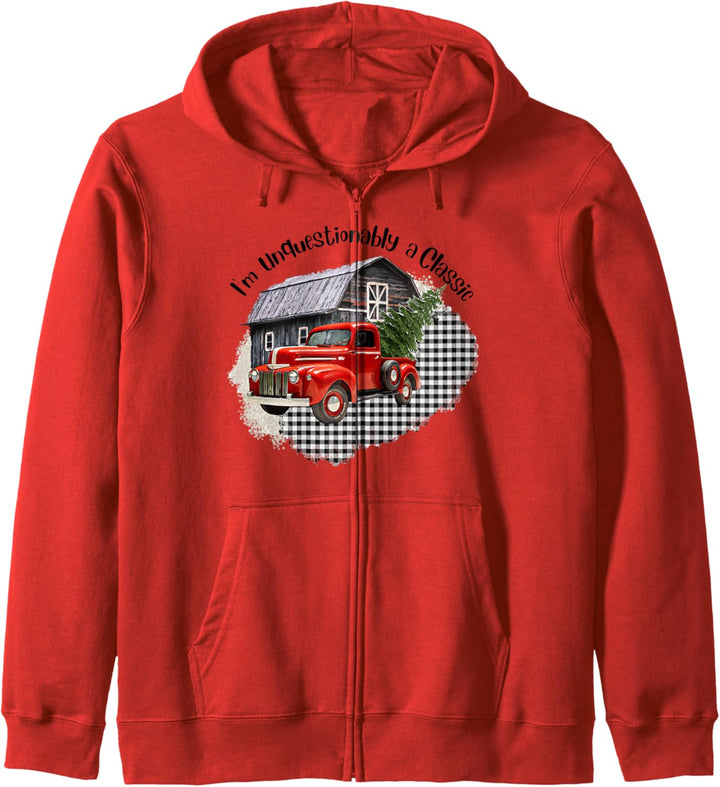 Retro Vintage Klassischer Weihnachts-Pickup Bauernhof Truck Kapuzenjacke