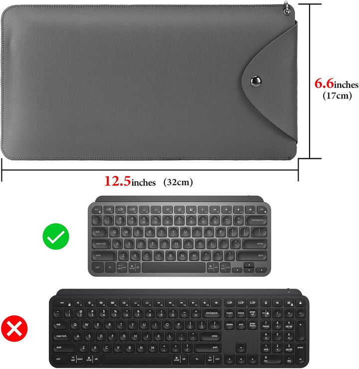 Geekria Tastatur-Tragetasche, Ersatz für Logitech MX Keys Mini Tastaturhülle, veganes Leder, schütze