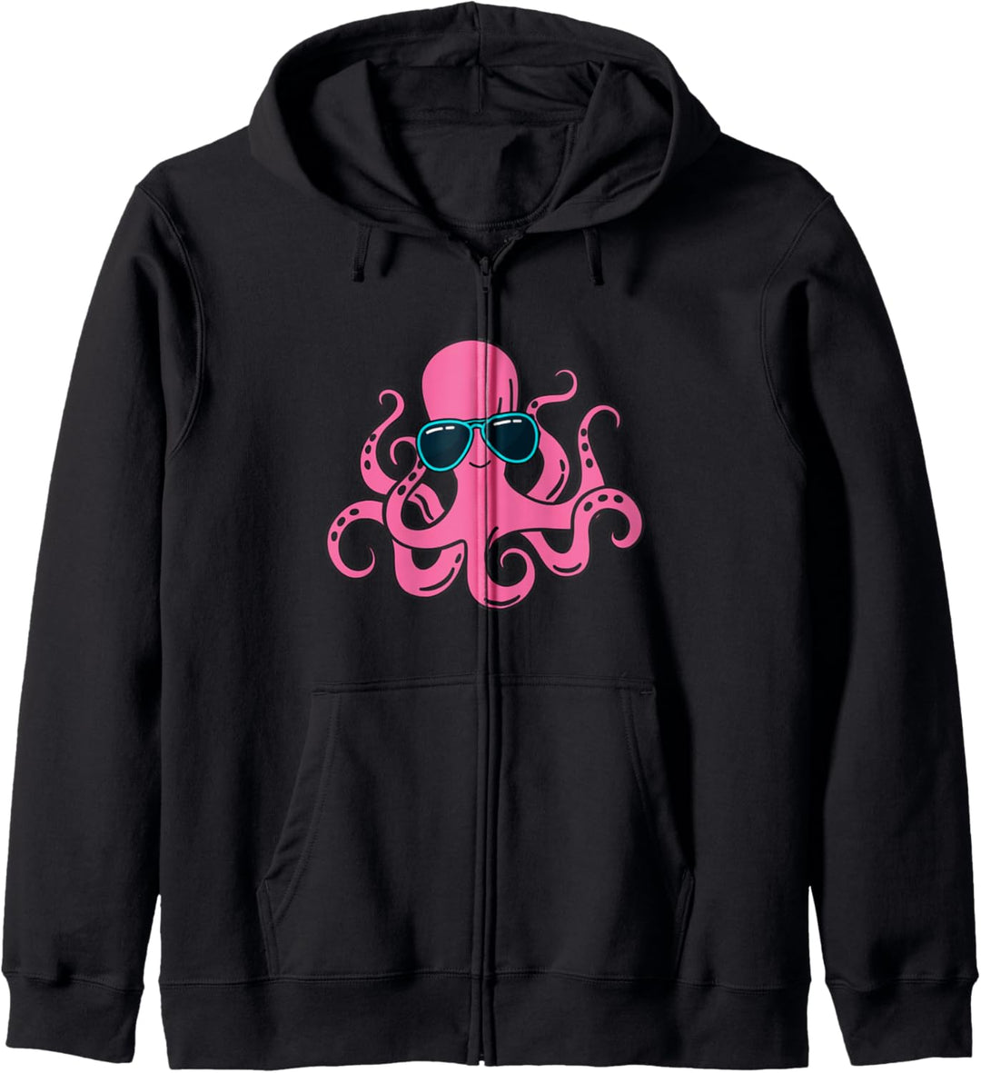 Cool Funny Pink Octopus Wearing Sunglasses Kapuzenjacke