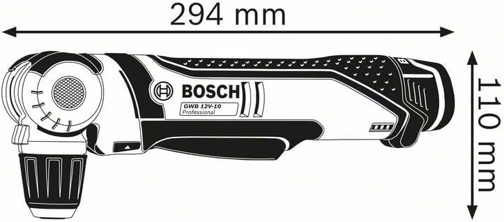 Bosch Professional Visseuse d'angle Sans-fil GWB 12V-10 (2 Batteries 2,0Ah Li-Ion, 12V, Ø de perçage