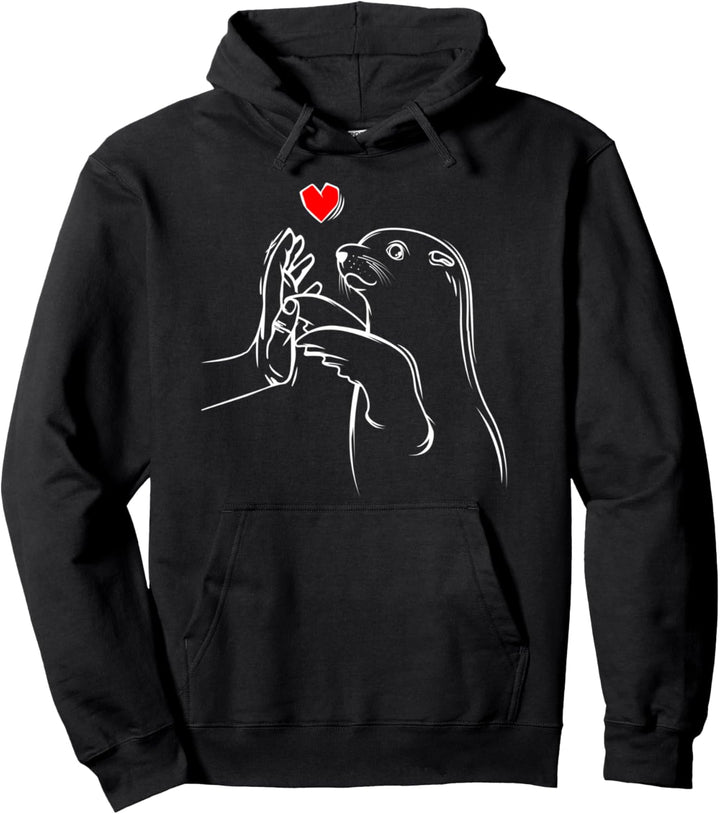 Robbe Seelöwe Seehund Robben Kinder Damen Mädchen Pullover Hoodie