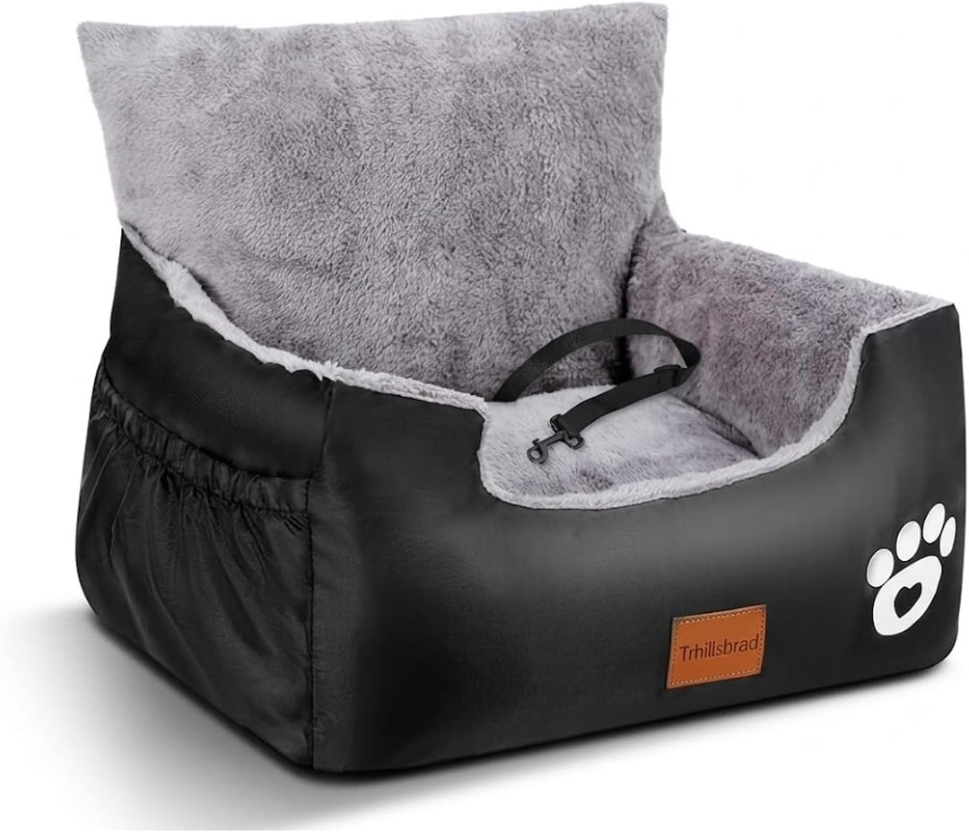 Hunde Autositz, 55x30x30cm, 1 Ansteckbare, Verstellbare Sicherheitsleinen, Auto-Hundebett für kleine