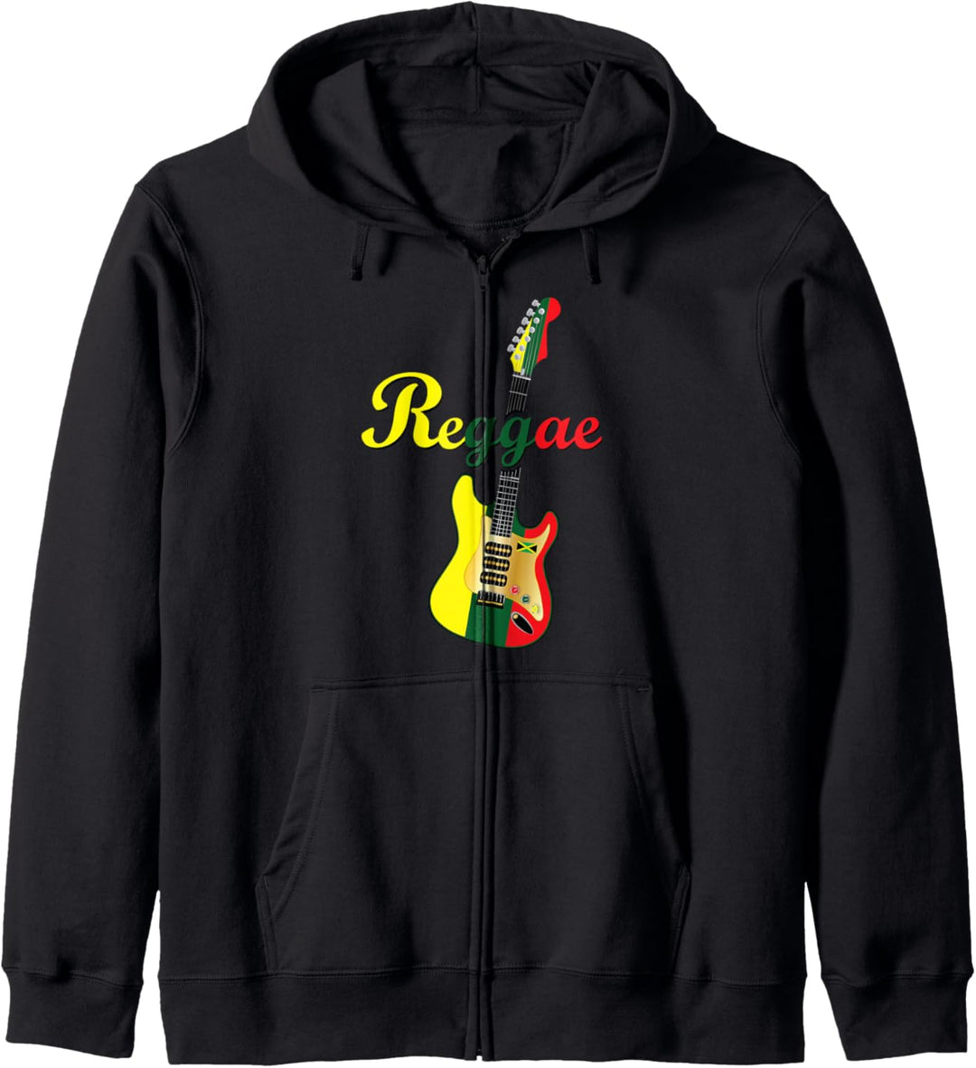 Coole Jamaika Reggae Mütze Gitarre Kapuzenjacke