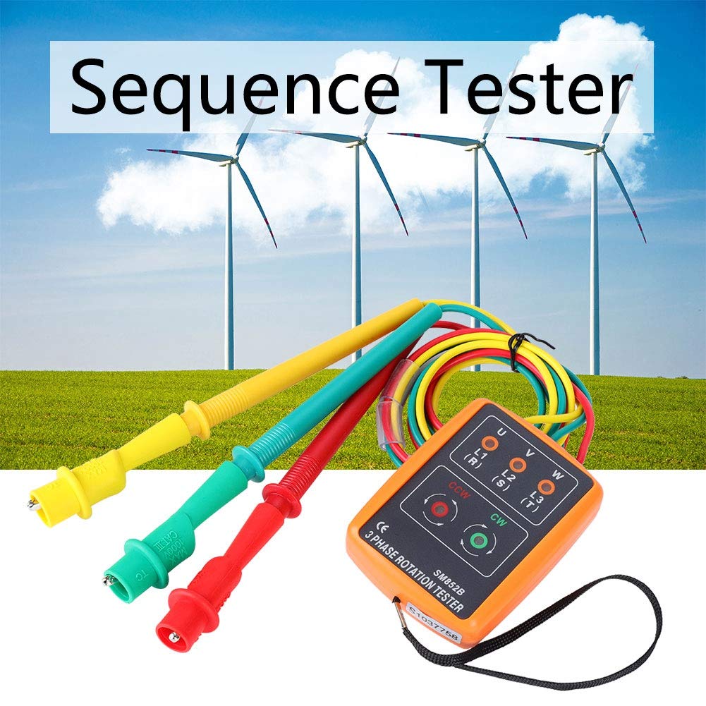 Oumefar 3 Phasen 60V bis 600V AC Sequenz Reihenfolge Anwesenheit Rotation Checker Indikator Detektor