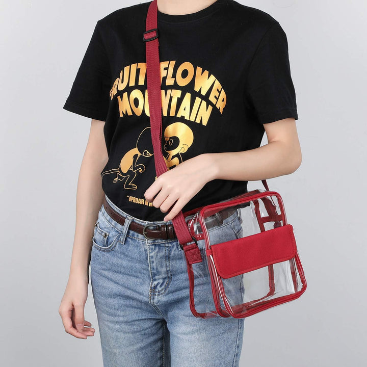 QKURT Klare Brieftasche mit verstellbarem Gurt, Concert Stadium Approved Clear Bag Transparent Purse