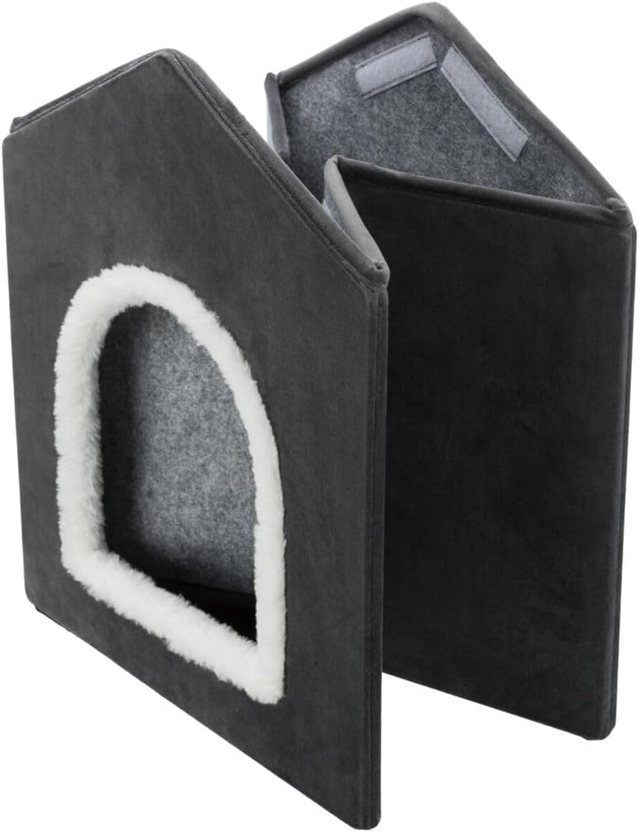 TRIXIE Höhle Livia - dunkelgrau/weiss 38 × 41 × 44 cm, dunkelgrau/weiss 38 × 41 × 44 cm