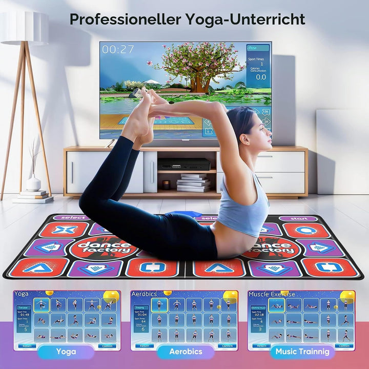 Ultimate Family Fun Double Tanzmatte – rutschfeste kabellose Tanzmatte mit mehr als 200 Spielen und