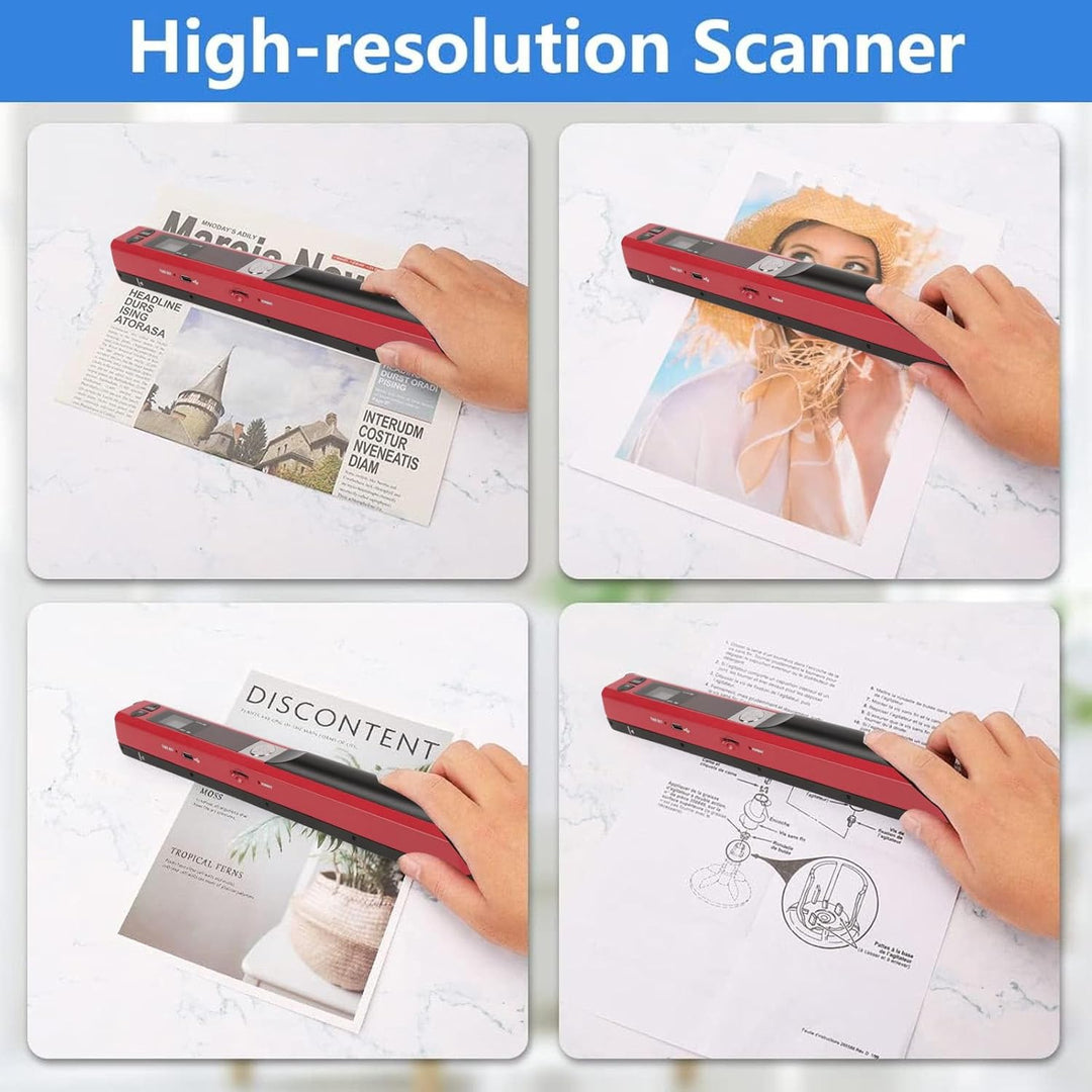 A4 Photo Mobile Scanner Tragbarer 900 DPI -Dokumentscanner mit Erweiterbarem Speicher für den Täglic