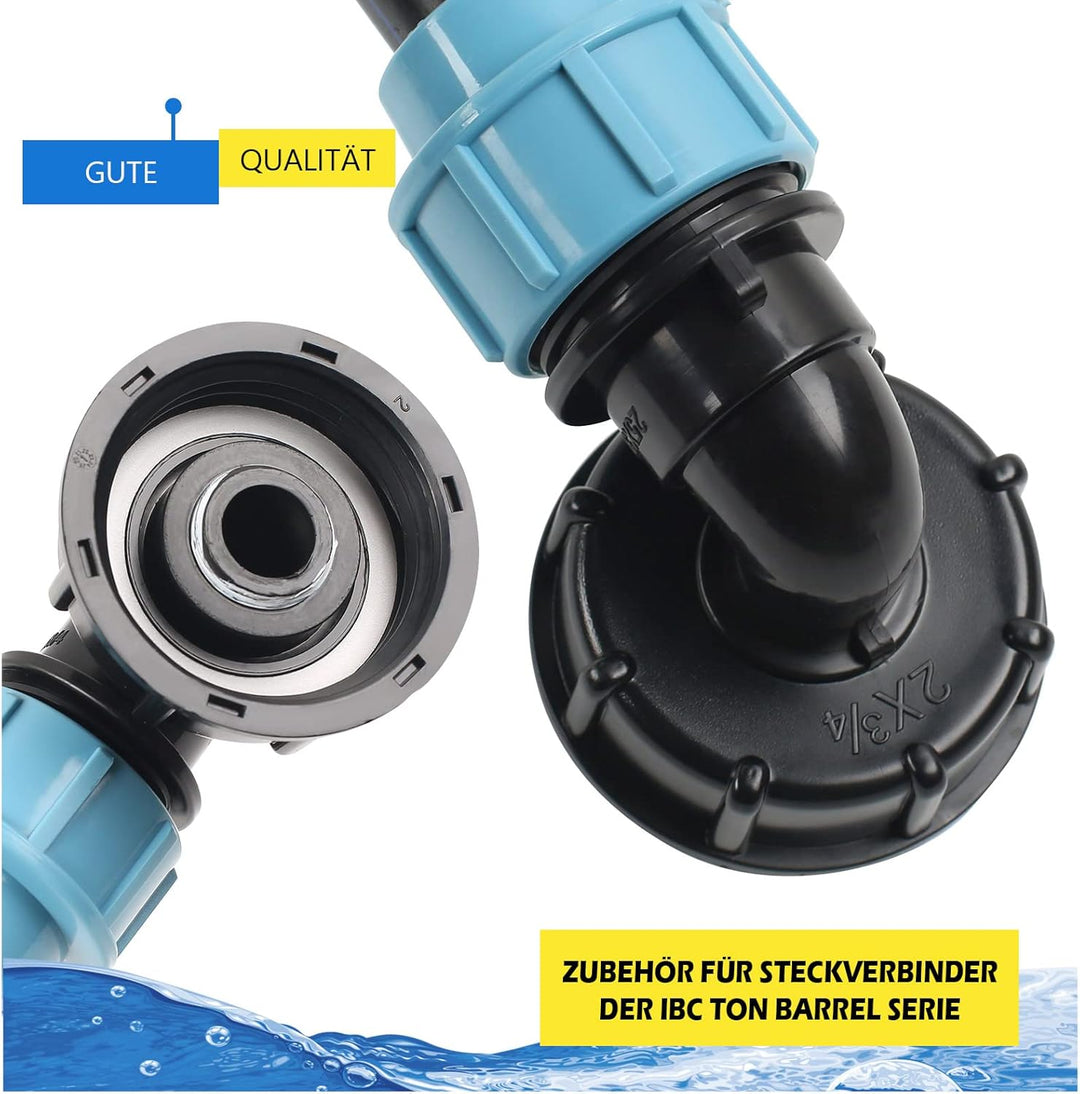 STEEIRO IBC Schwanenhals 3/4" Auslaufhahn,IBC Adapter Tank Ventil Auslaufhahn Wasserhahn für Regenwa