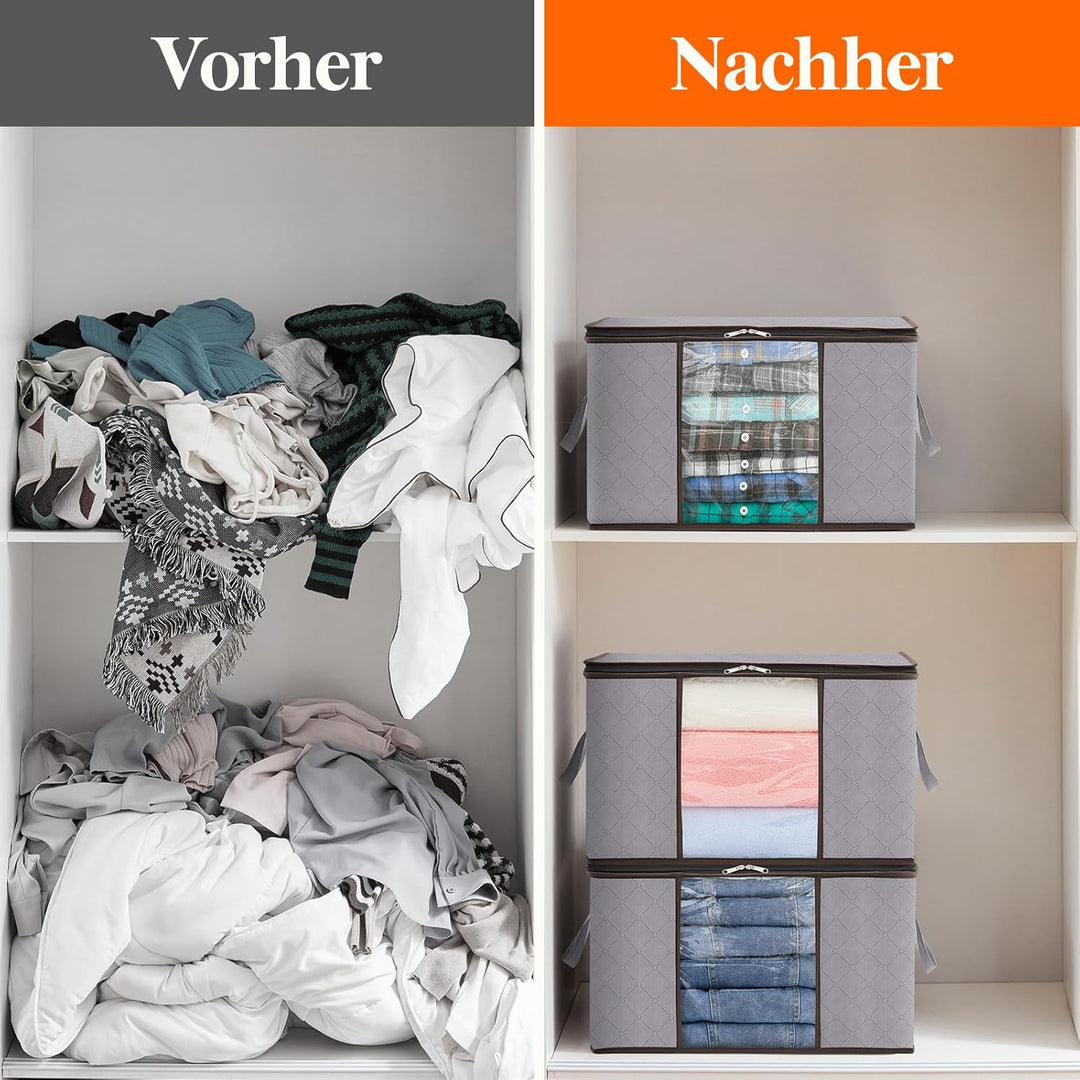 Lifewit 50L Aufbewahrungstasche Kleidung, Kisten Aufbewahrung mit Deckel Kleideraufbewahrung aufbewa