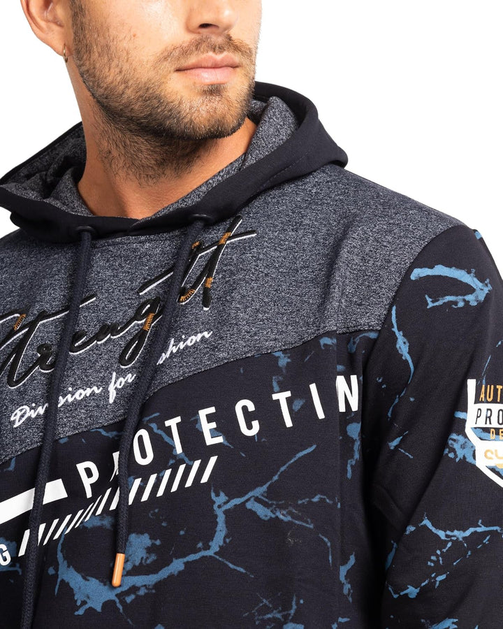 Subliminal Mode Herren-Kapuzen-Sweatshirt, langärmlig, zweifarbig, mit Tasche, lässiger Stil, Basic,
