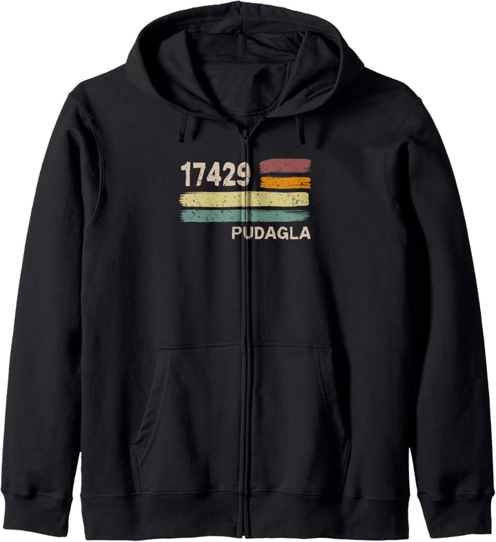 Retro 17429 Pudagla Vintage Gemeinde PLZ Kapuzenjacke