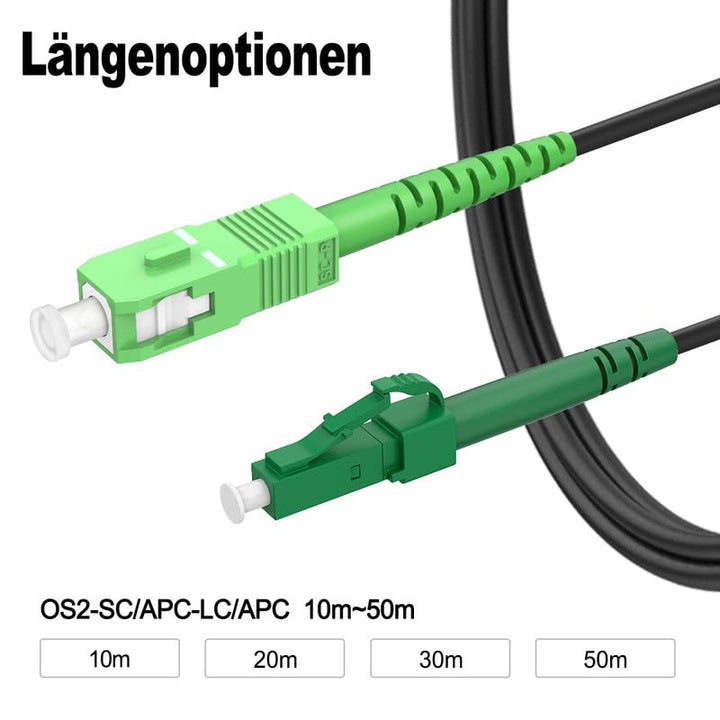 RamboCables 10M Gepanzerte Glasfaser-Kabel LC/APC auf SC/APC, Simplex Singlemode Gepanzerte Glasfase