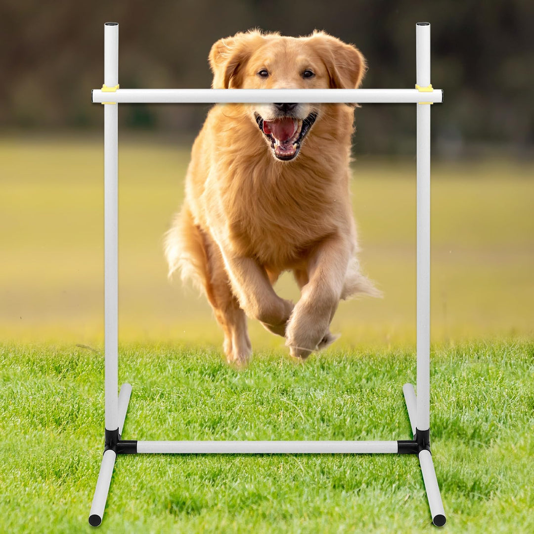 QWORK® 4 x Agility Hürdenset für Hundetraining, Höhenverstellbare Kunststoffhürden