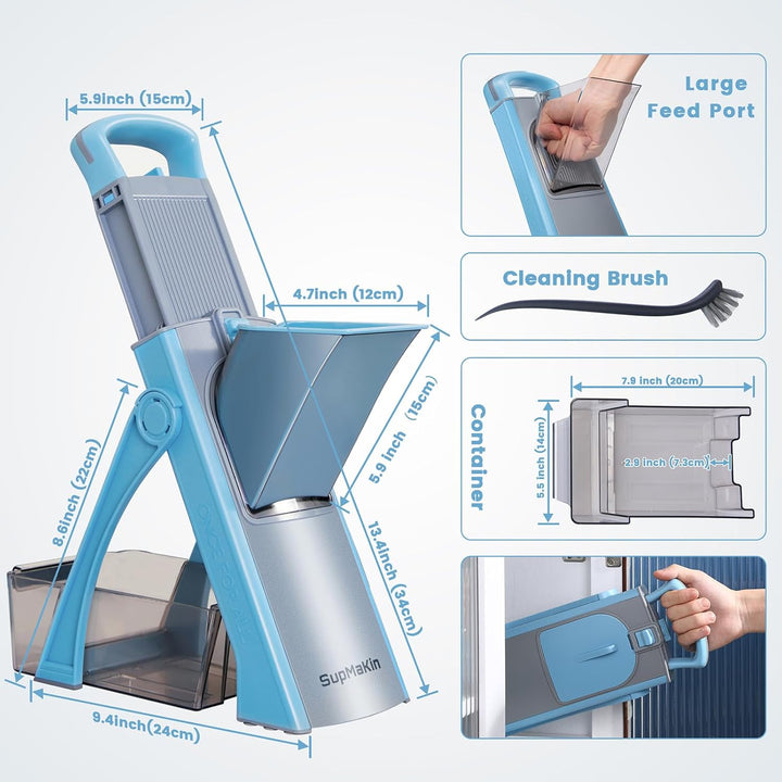 ONCE FOR ALL Gemüseschneider, Verstellbar Gemüsehobel Mandoline Vegetable Slicer Kartoffelschneider