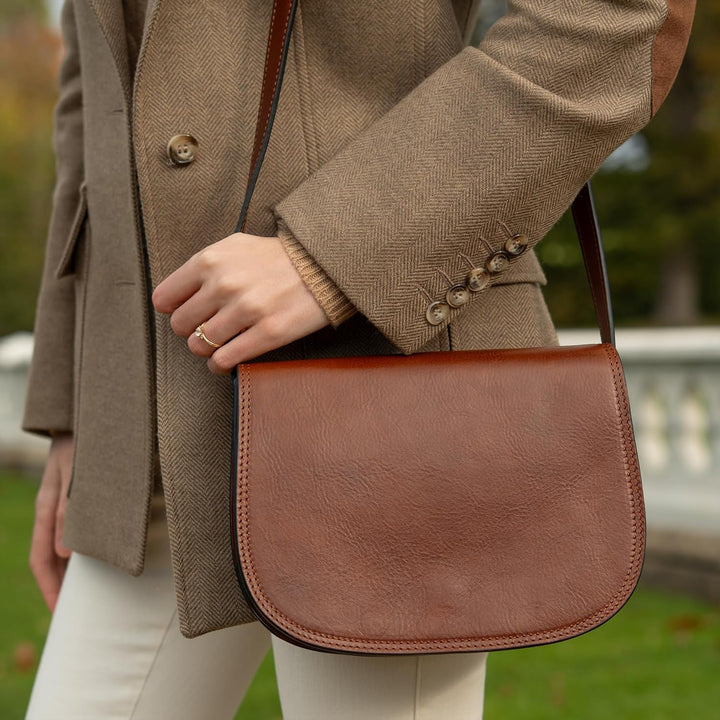 Time Resistance Leder Umhängetasche Damen - Messenger Bags - Arbeitstasche Damen - Schultertasche -