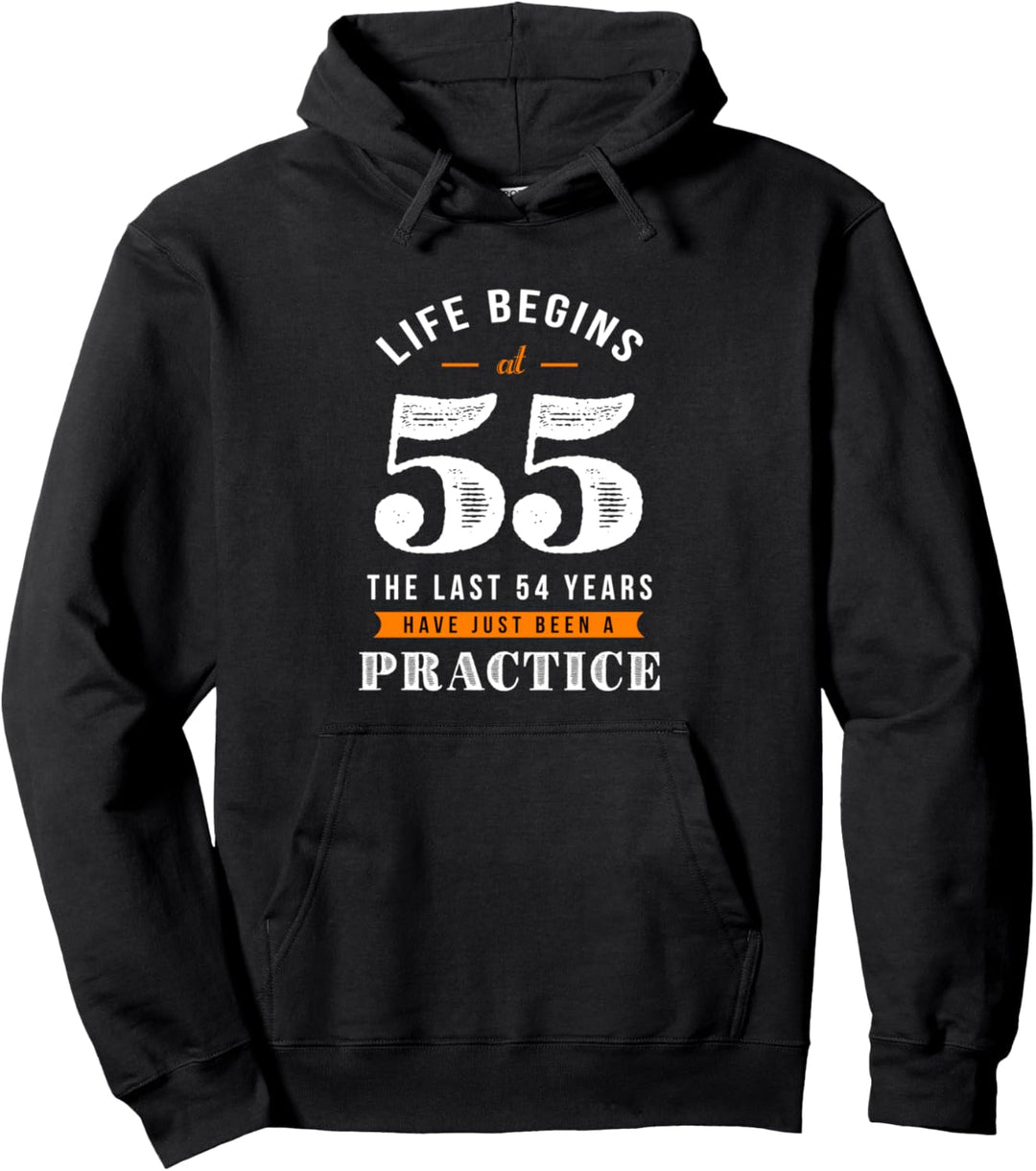 55. Geburtstag lustiges Geschenk life Begins at 55 Jahre alt Pullover Hoodie