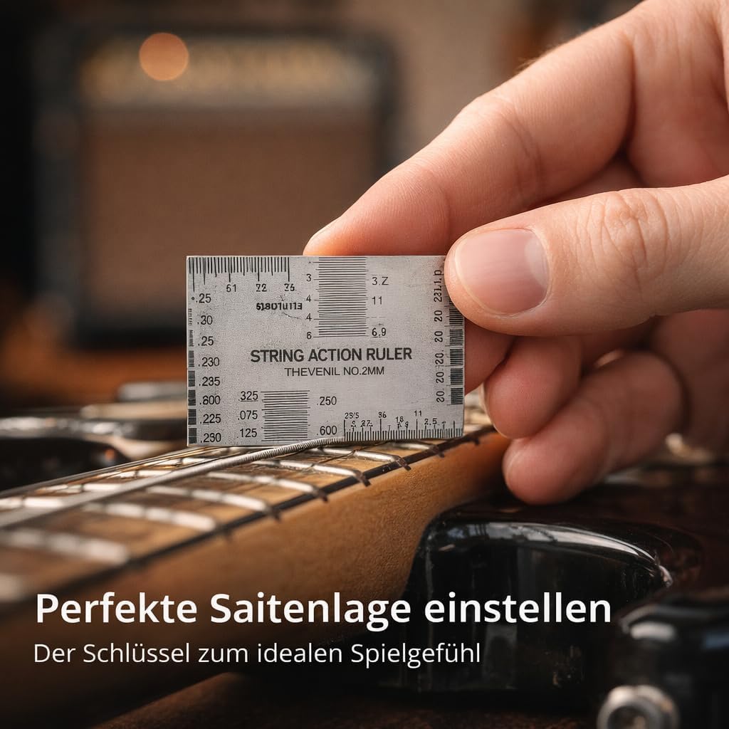 Gitarren Tool Set mit Sander Radius Gauge, String Action Ruler Griffbrettschutz für Gitarren und Bas