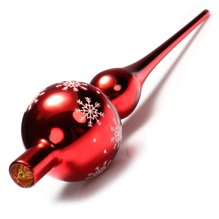 com-four® Weihnachtsbaumspitze glänzend - Christbaumspitze aus echtem Glas für Weihnachten - Tannenb