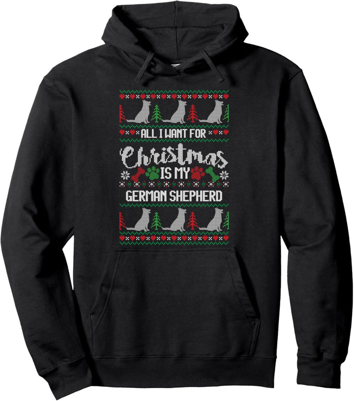 Deutscher Schäferhund hässlicher Weihnachtspullover Lustiger Urlaub Pullover Hoodie