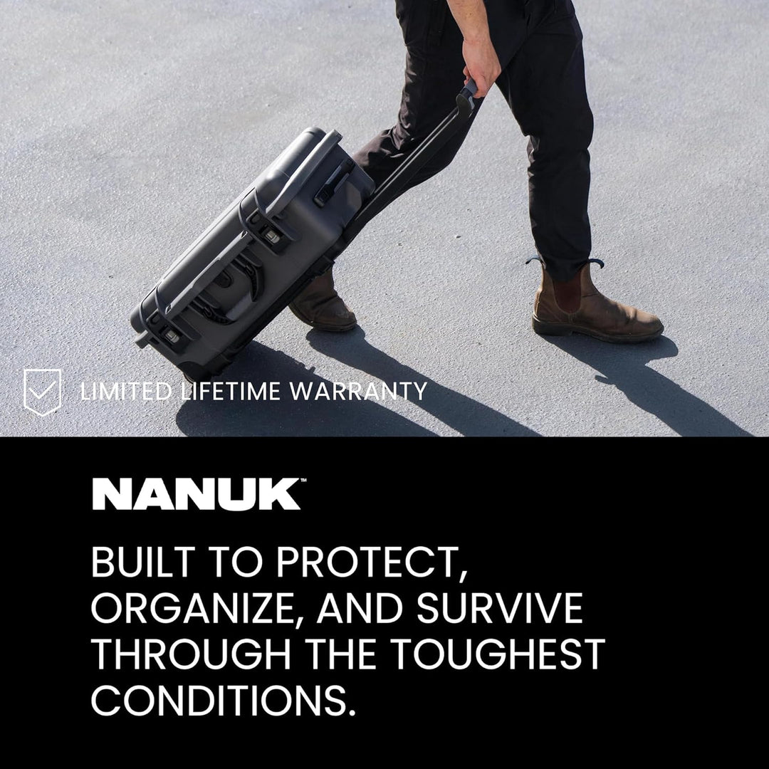 Nanuk 935 Hartschalenkoffer mit Rädern, wasserdicht Graphit Würfelförmiger Schaumstoff mit Deckel-Or