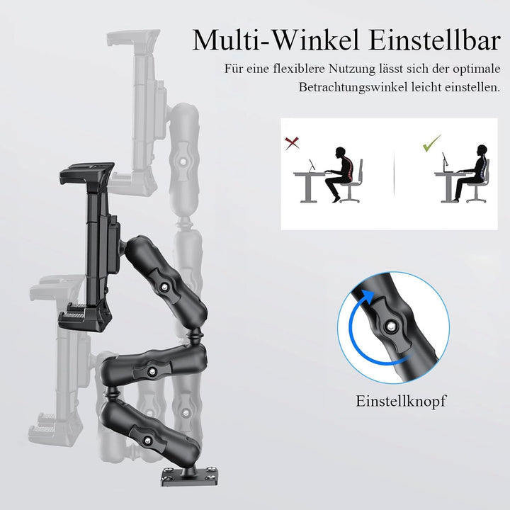 OHLPRO Tablet Halterung Auto, Halterung Auto für iPad mit 3-Stufigem Schwenkarm, Tablet Autohalterun