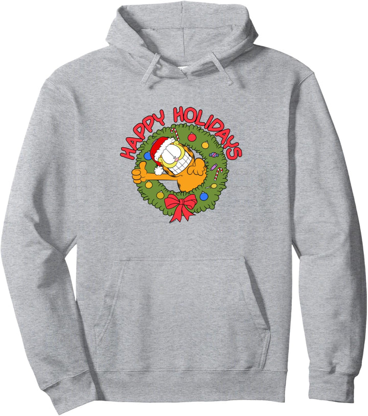 Garfield Happy Holidays Garfield Wreath Pullover Hoodie