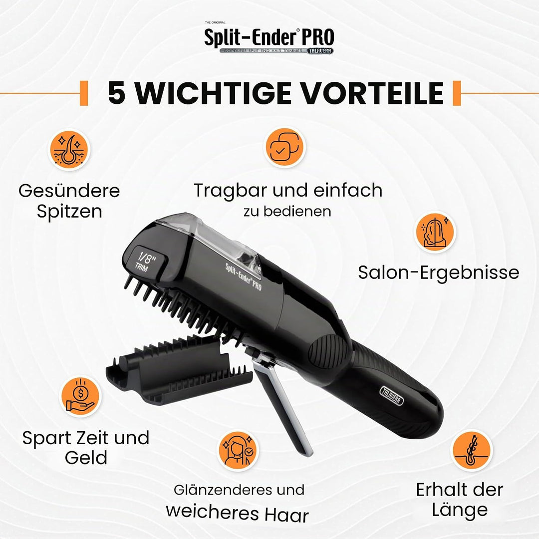 Split Ender PRO – Professionelles Salon-Gerät, titanbeschichtete Klingen, kabelloser Spliss-Trimmer