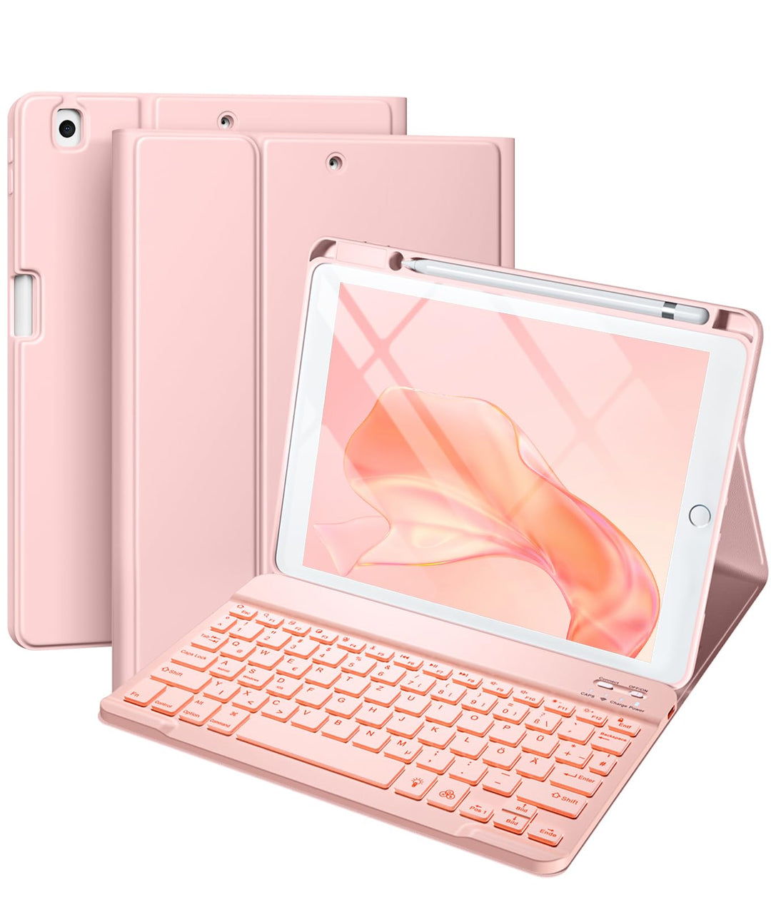 Vobafe Hülle mit Tastatur Kompatibel für iPad 9./ 8. /7. Generation 10.2 Zoll mit Stifthalter, Magne