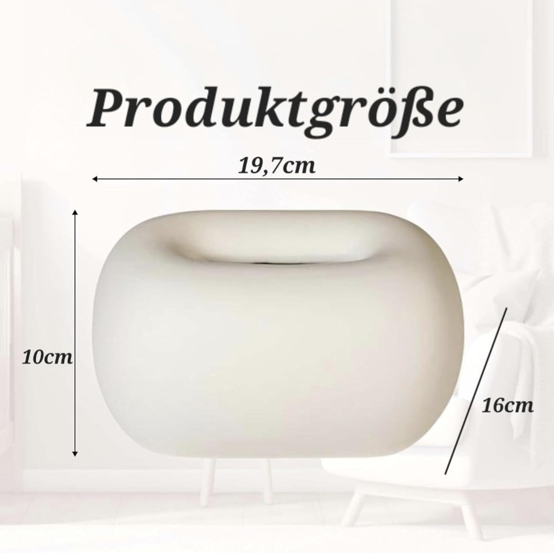 Keramik Kosmetiktücherbox Weiss Elfenbein, eleganter Taschentuchspender für Badezimmer, Wohnzimmer u
