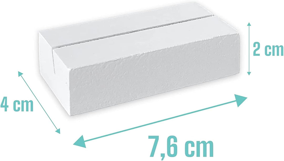 MIK funshopping Kartenhalter Tischkartenhalter Menükartenhalter aus Holz weiss - ideal für die Hochz