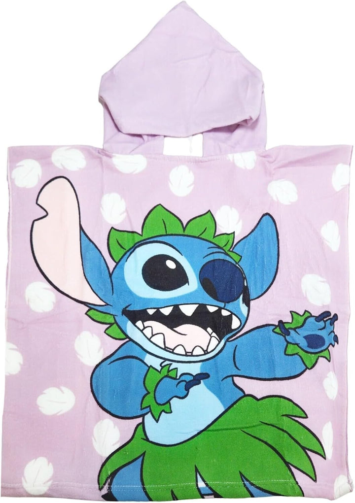 Aymax Disney Lilo &amp; Stitch Kinder Badeponcho – Kapuzenhandtuch 55x110 cm – 3 Motive zur Auswahl, Far