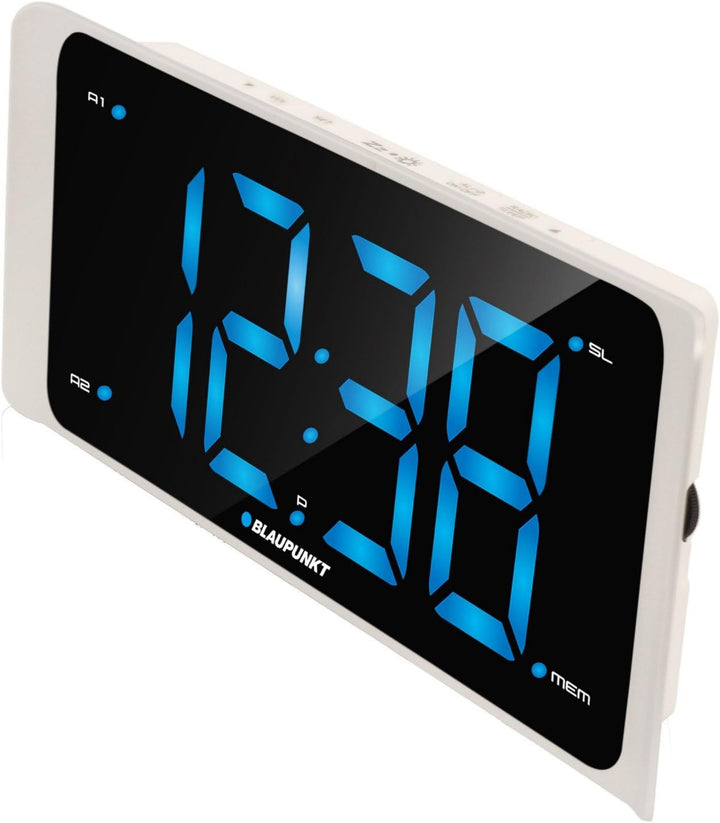 BLAUPUNKT Clock Radio CR16WH, FM PLL, USB Chargin, LED-Display 3 Zoll