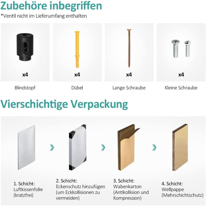 EMKE Badheizkörper Handtuchhalter 1320x500 mm, Handtuchheizkörper Seitenanschlusss Flach Handtuchwär