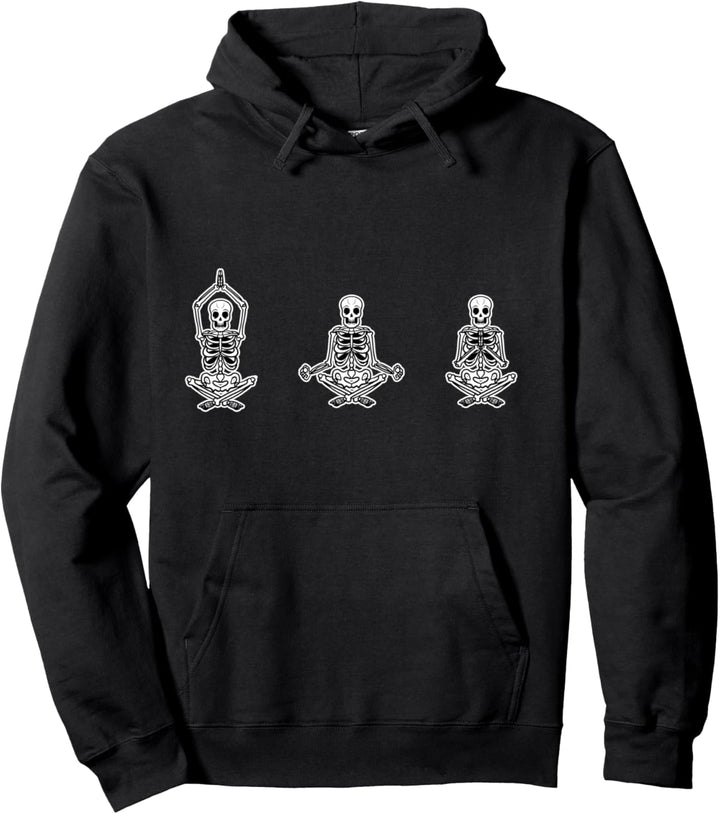 Skelett Yoga Positionen lustige Halloween Workout-Übung Pullover Hoodie