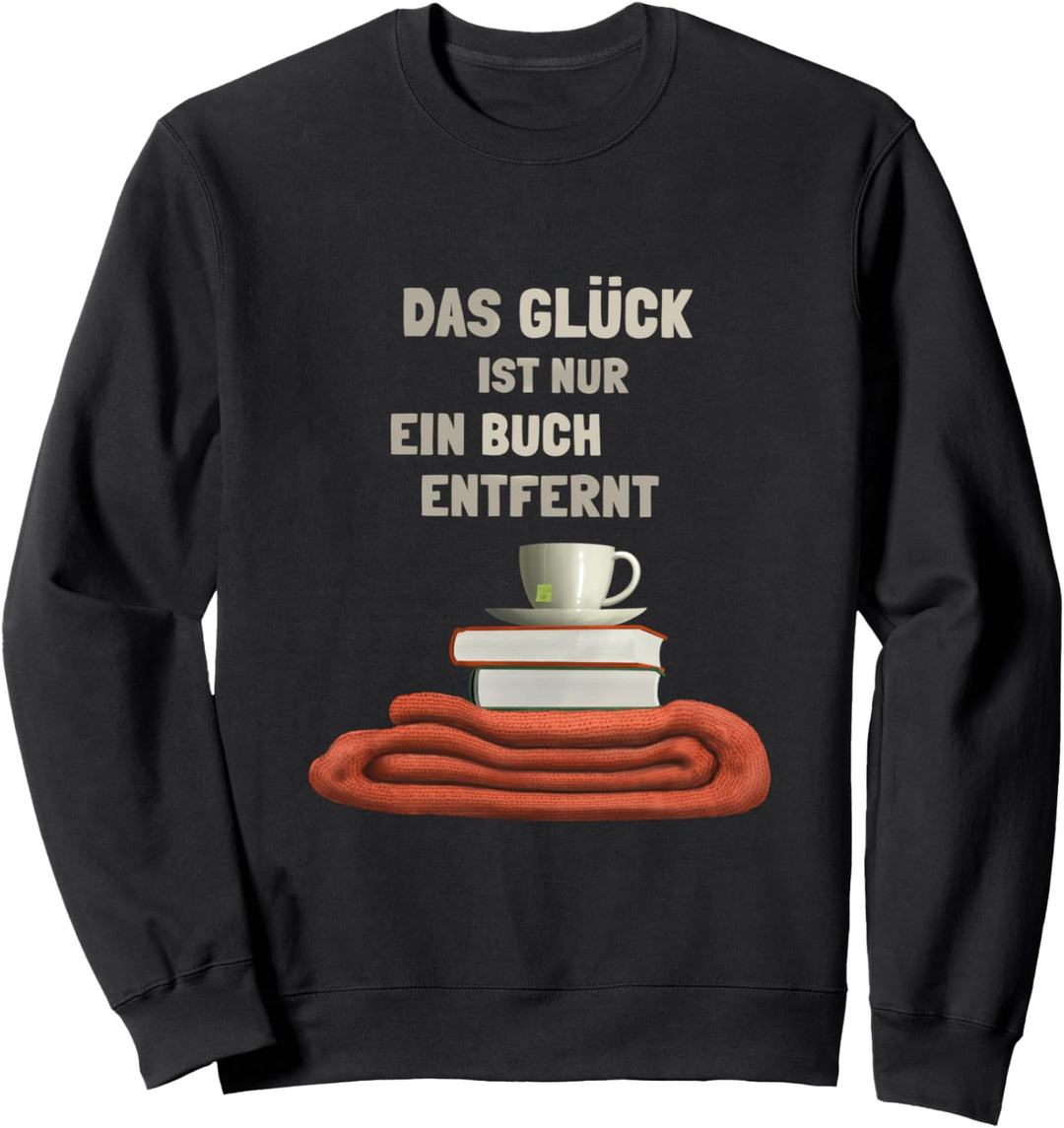 Decke Tee - Das Glück ist nur ein Buch entfernt (D010-1066A) Sweatshirt
