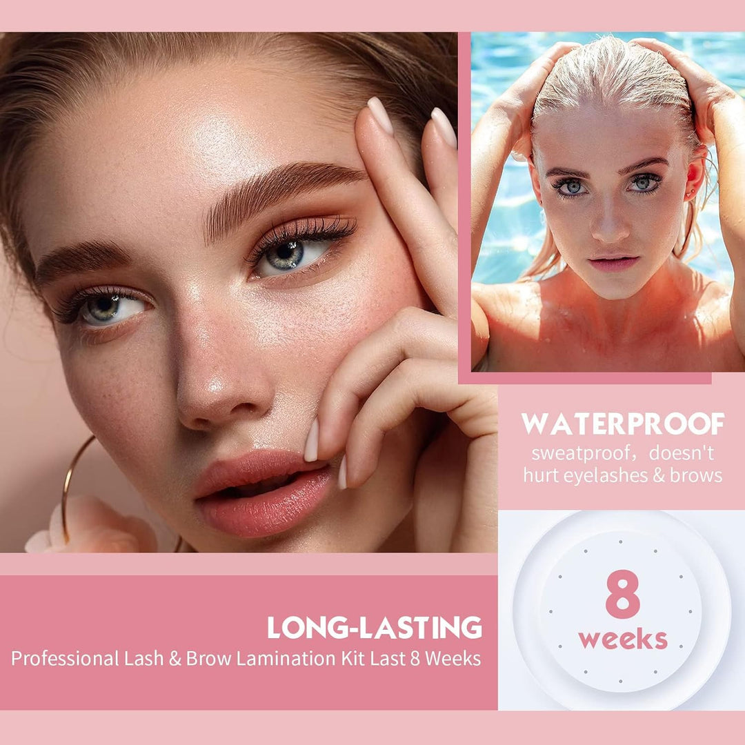 PERMANIA Wimpernlifting Set, Lash Lifting Set, Augenbrauen Lifting Set, Wimpernlifting-Kleber mit Ro
