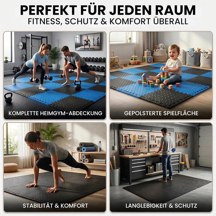 Fitem Premium & UMWELTFREUNDLICHE Eva-Schaumplatten - Puzzlematte - Bodenschutz - Sport - Pool - Cro
